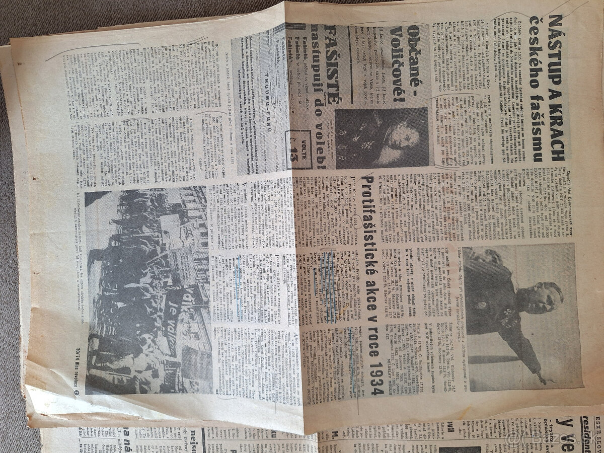 Tlačoviny, noviny rok 1937 Masarik prezident - 6