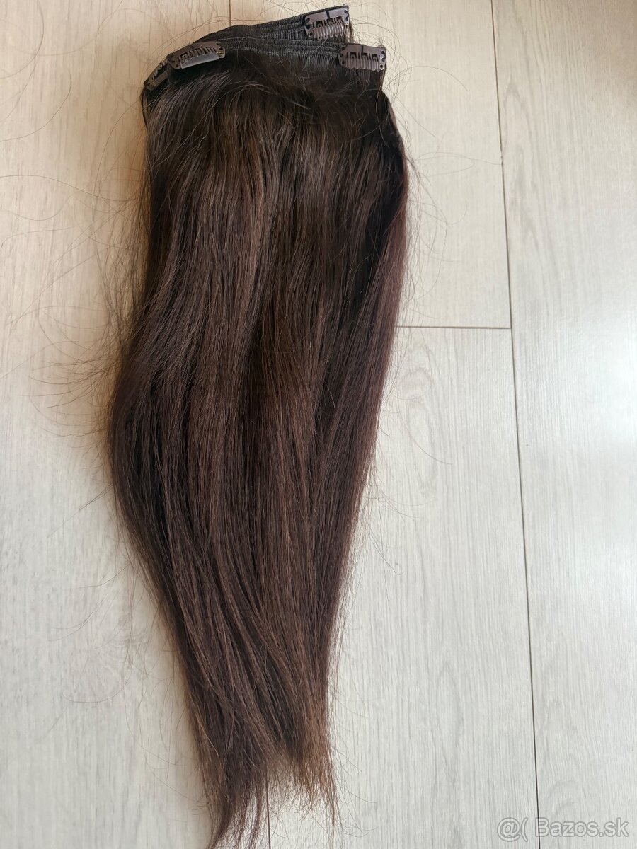 Clip in živé vlasy - hnedá - 6