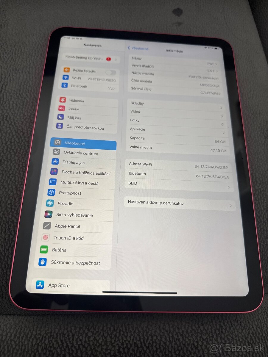 Nový Apple iPad 10.Gen 10.9”64gb Wifi Pink - 6