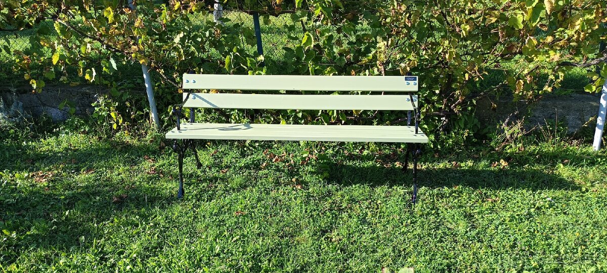 Retro záhradná lavička Green - 6