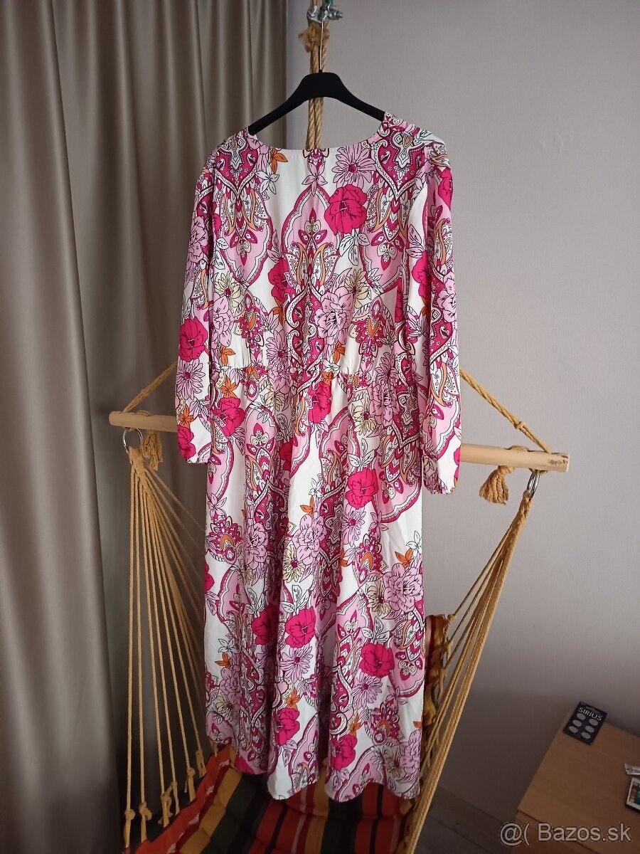 Dámske šaty nové bielo ružové XXL s opaskom - 6