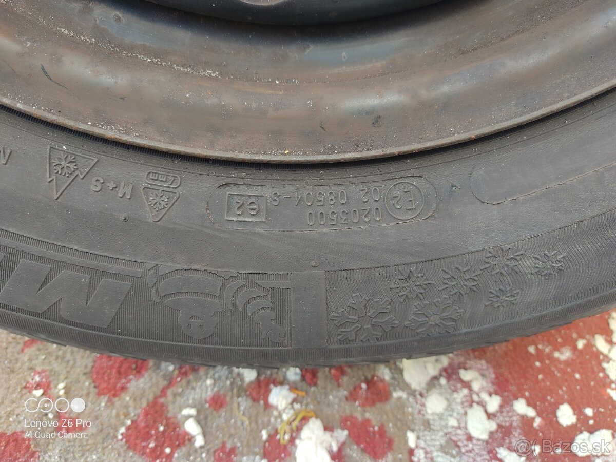 Predám disky 6Jx15 H2 ET47 + zimné pneu Michelin Alpin 195/6 - 6