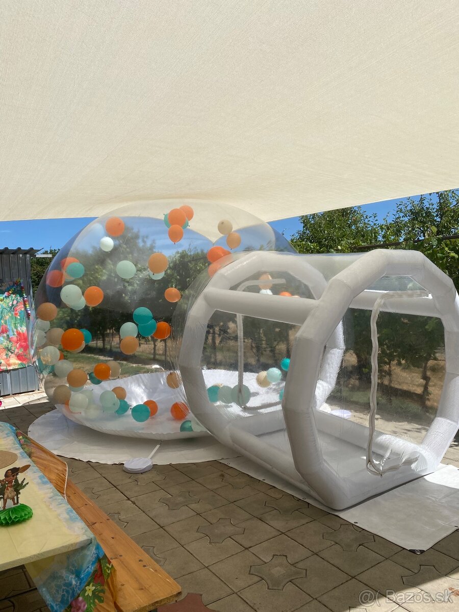 Skakací hrad biely & Bubble House -PRENÁJOM - 6