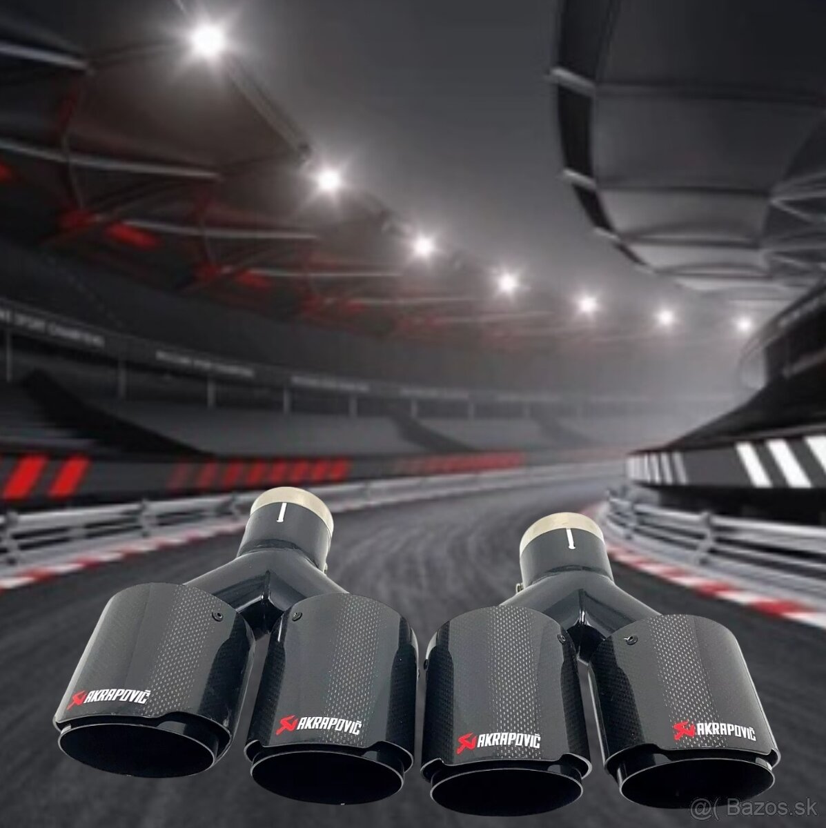 Nerezová koncovka výfuku Carbon dizajn s logom Akrapovič - 6