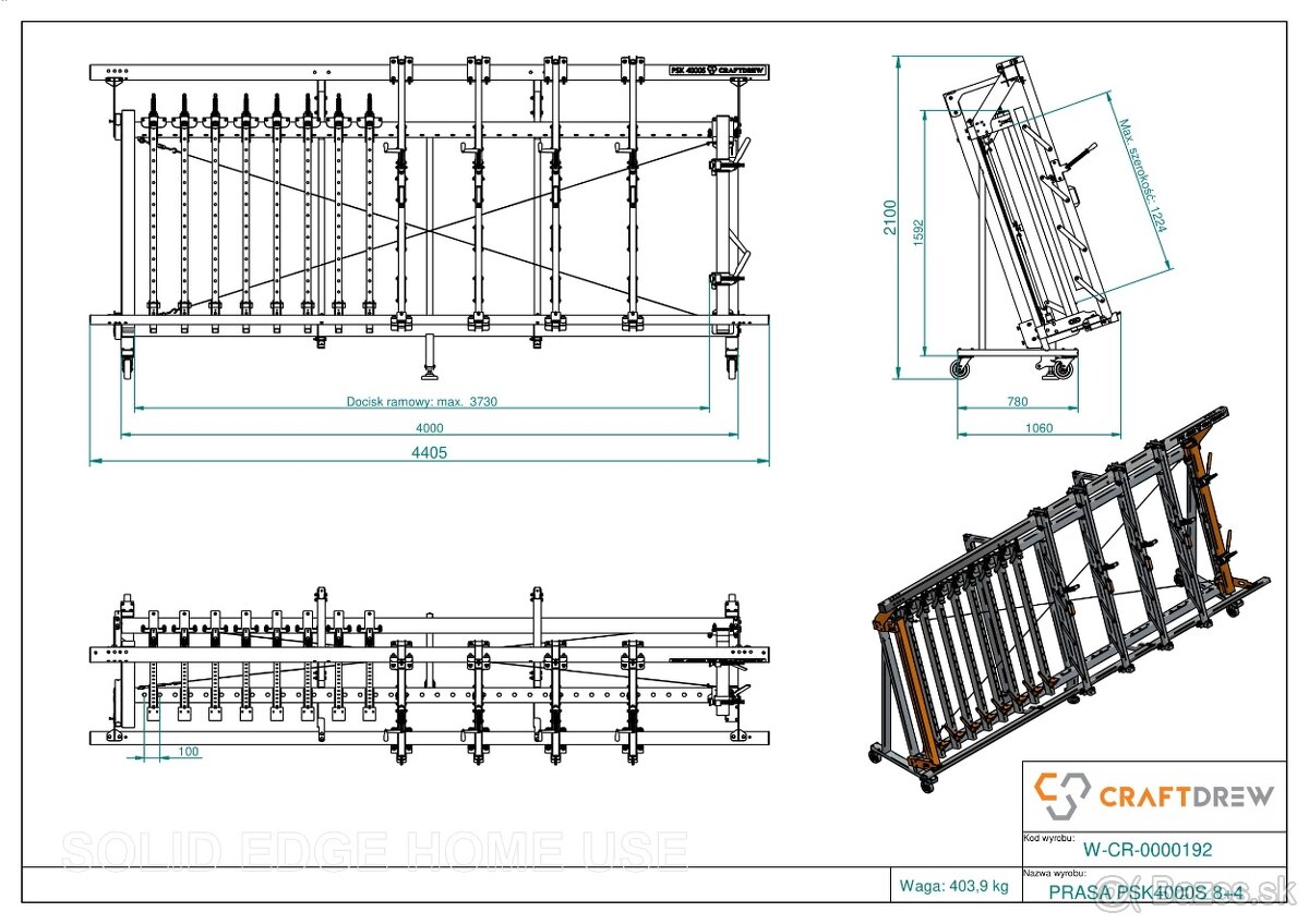 Stolársky lis, rámový lis - 6
