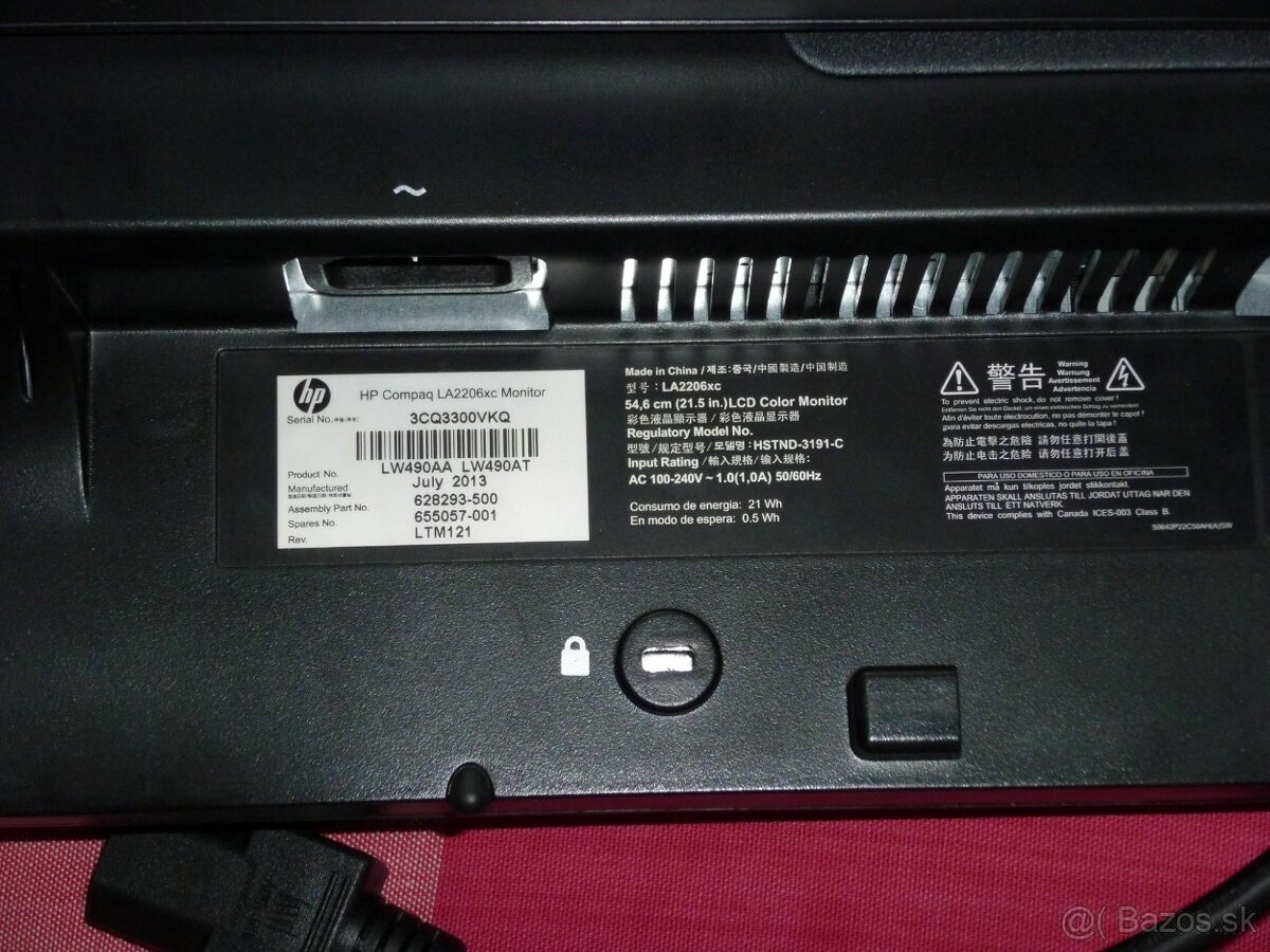 Predám LCD/LED monitor HP Compaq LA2206xc - 6