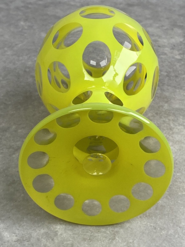 Kalich z vrstveného skla optický dekor Art deco - 6