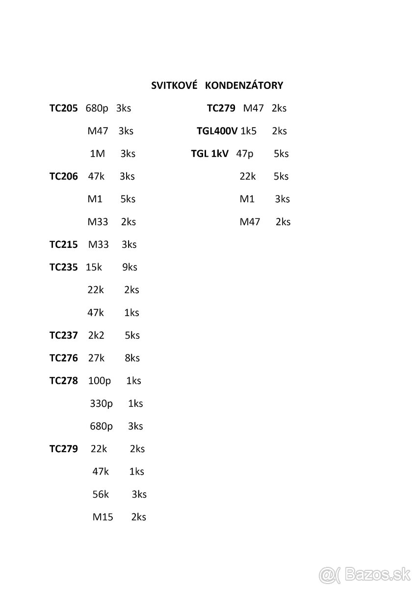 KONŠTRUKČNÉ A PASÍVNE SÚČIASTKY - 6