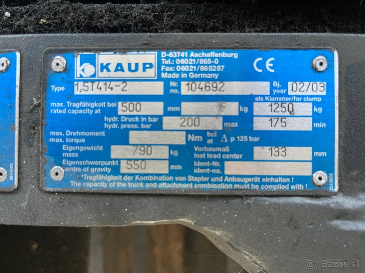 Kartónová svorka vysokozdvižného vozíka Kaup - 6