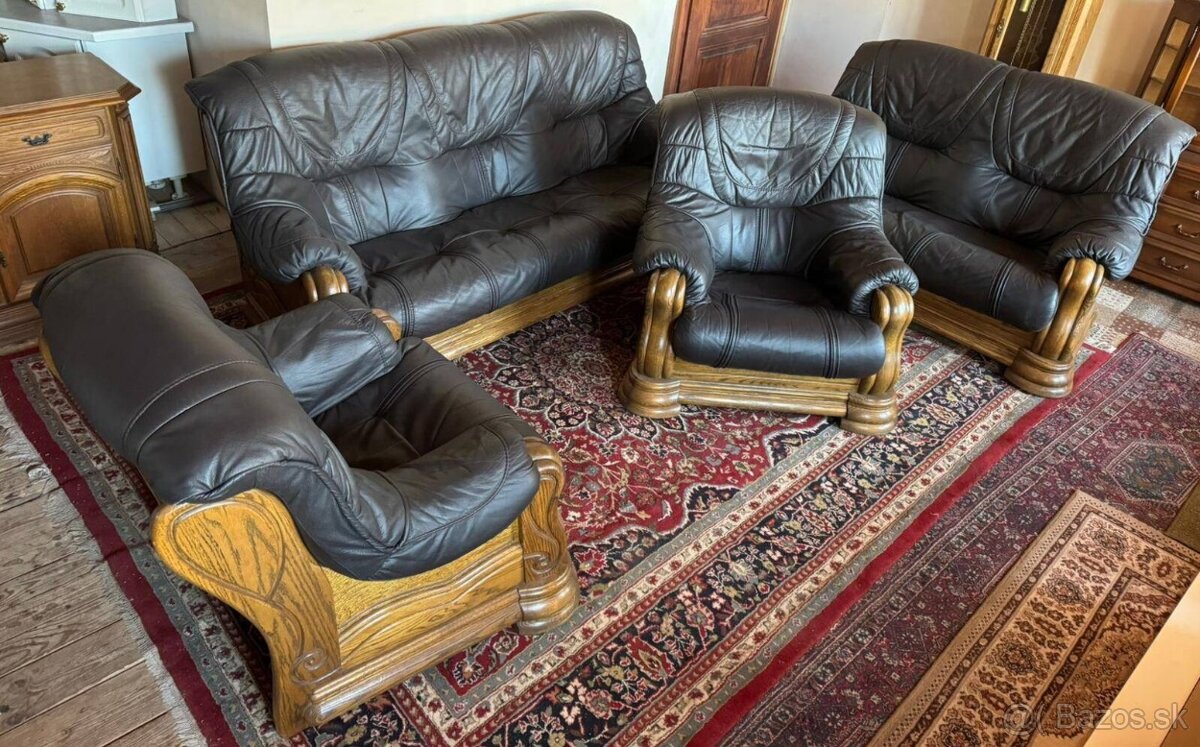 Rustikální kožená sedací souprava,6089 - 6