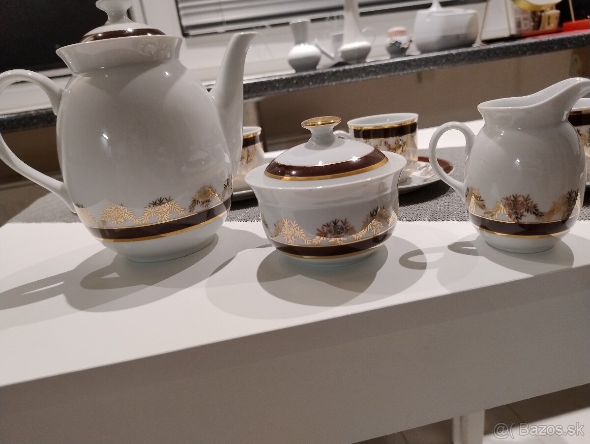 Czechoslovakia ručný práca šálky čajník cukrovnička - 6