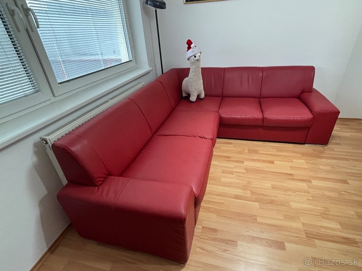 Predám rohovú sedačku + taburet - 6