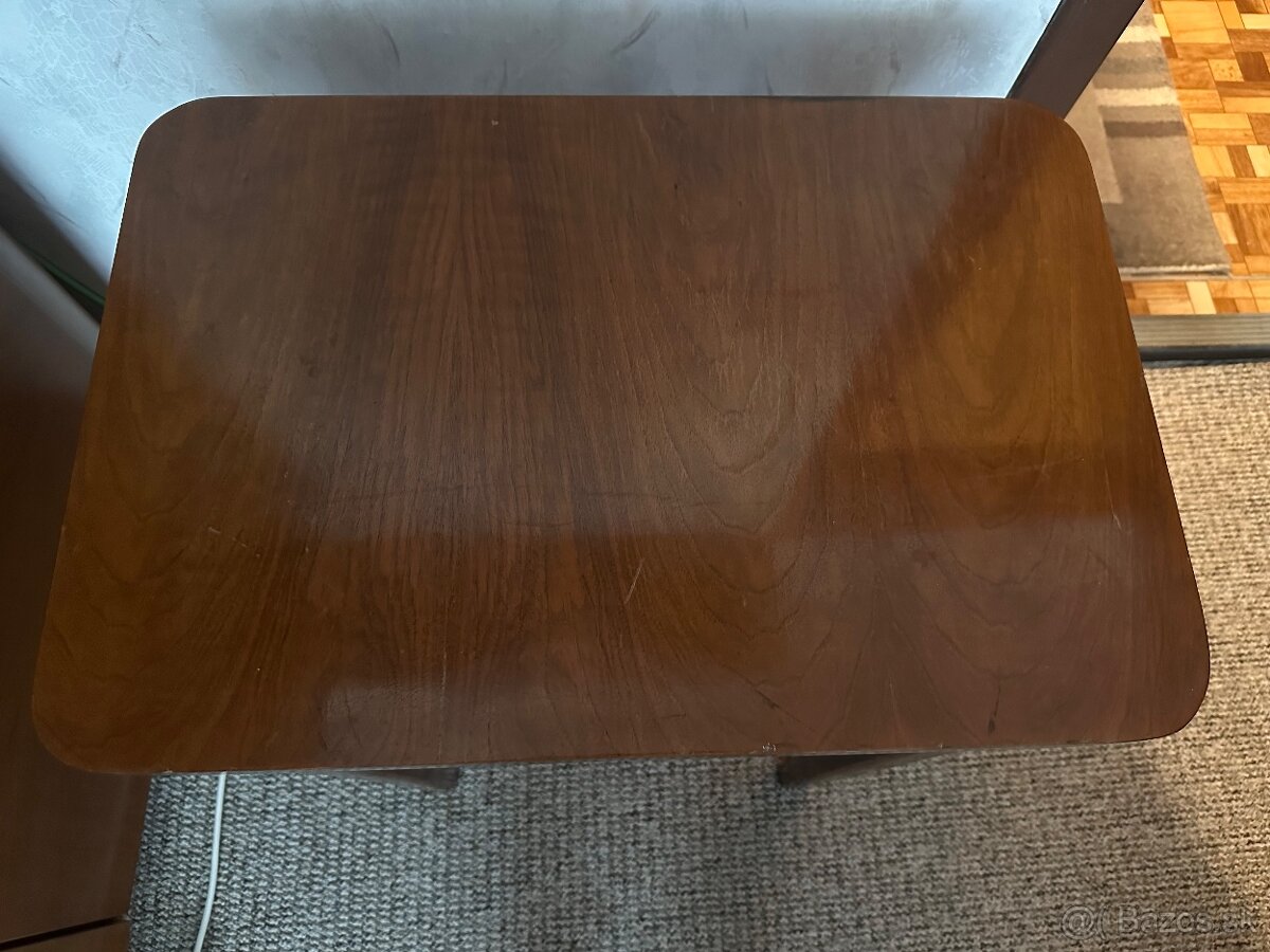 Predám rozkladací retro jedálenský stôl + servírovací stolík - 6