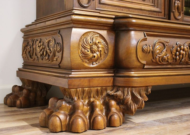 Starožitná neorenesanční knihovna na lvích tlapách - 6