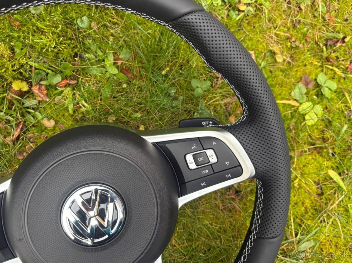 -Rline VW VOLANT KOZENY MULTIFUNKCNY biele šitie - 6