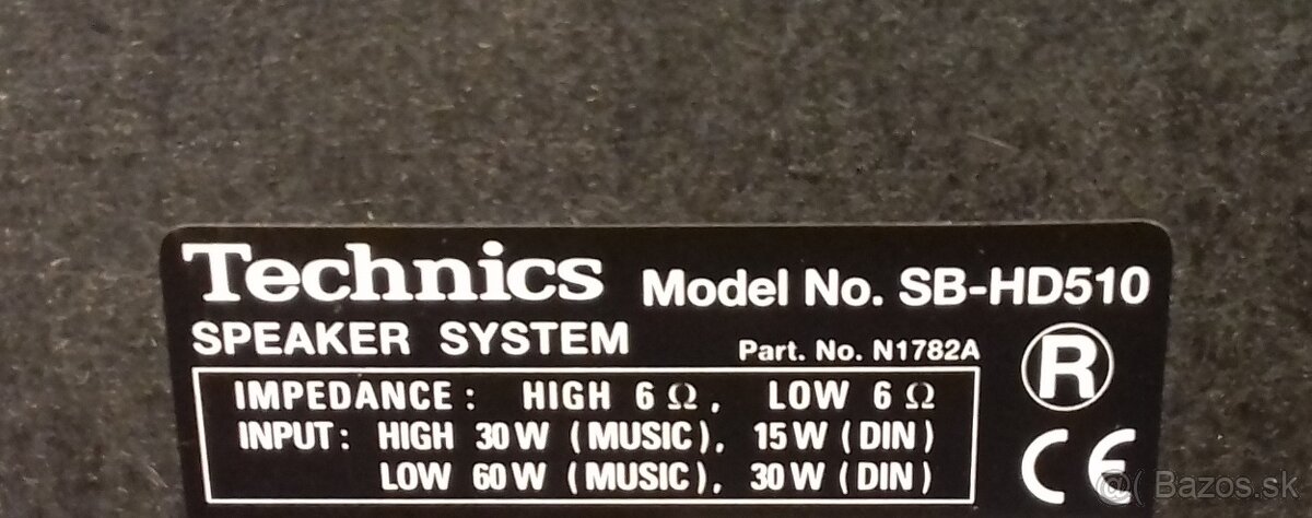 Krasne 60W reproduktory TECHNICS 33x16x24cm 2-pasmove, AB43 - 6