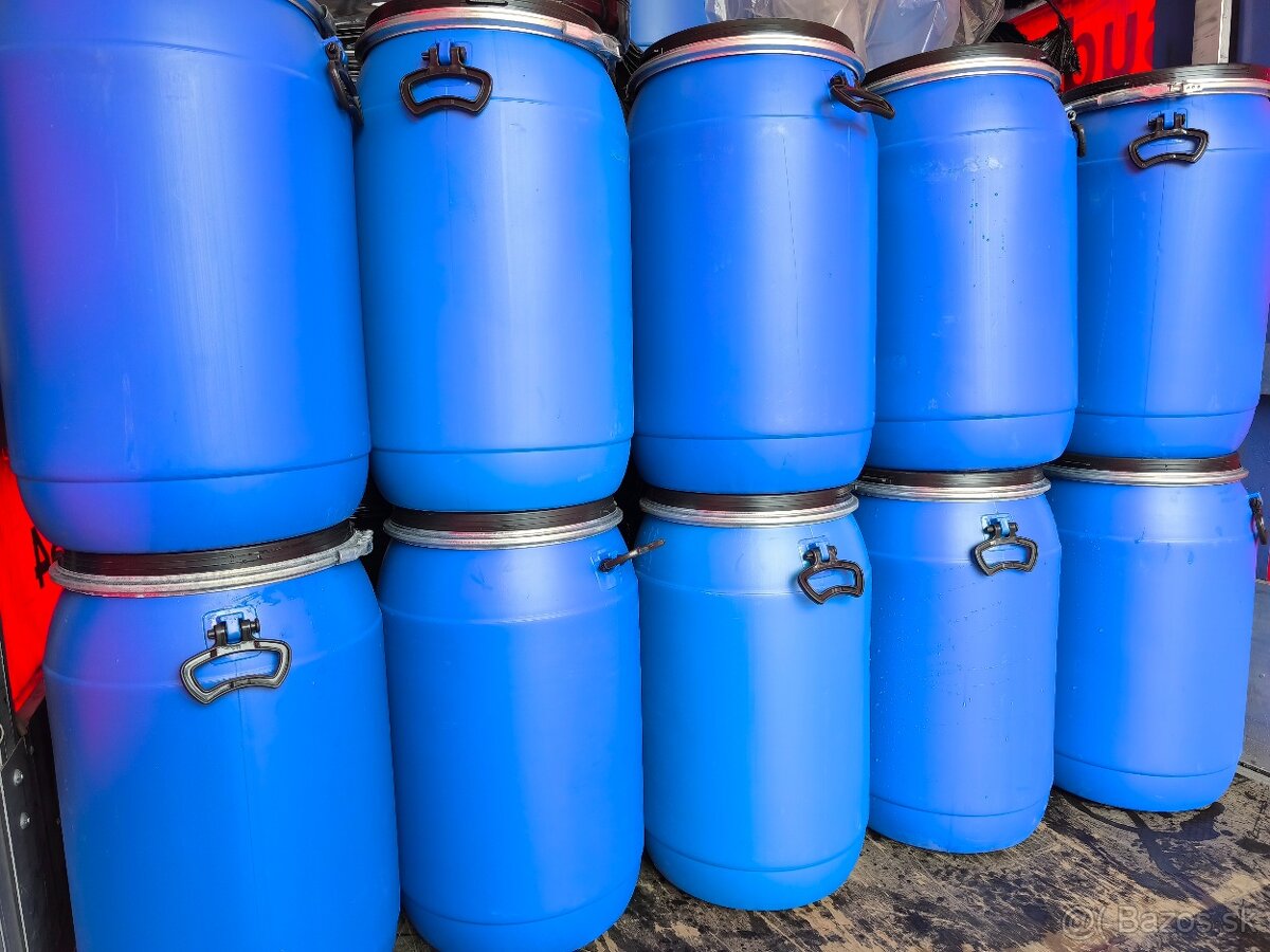 Predám potravinárske 80l plastové sudy - 6