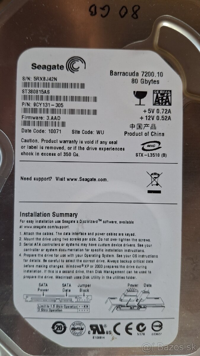 4x HDD 1tb 500gb 160gb 80gb - 6