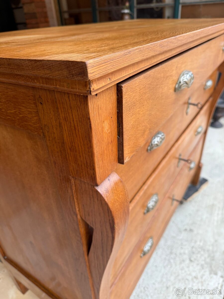 Dubová veľká komoda šuflíková - 6