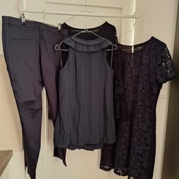 Dámske modré čipkované šaty, topy, nohavice - 6