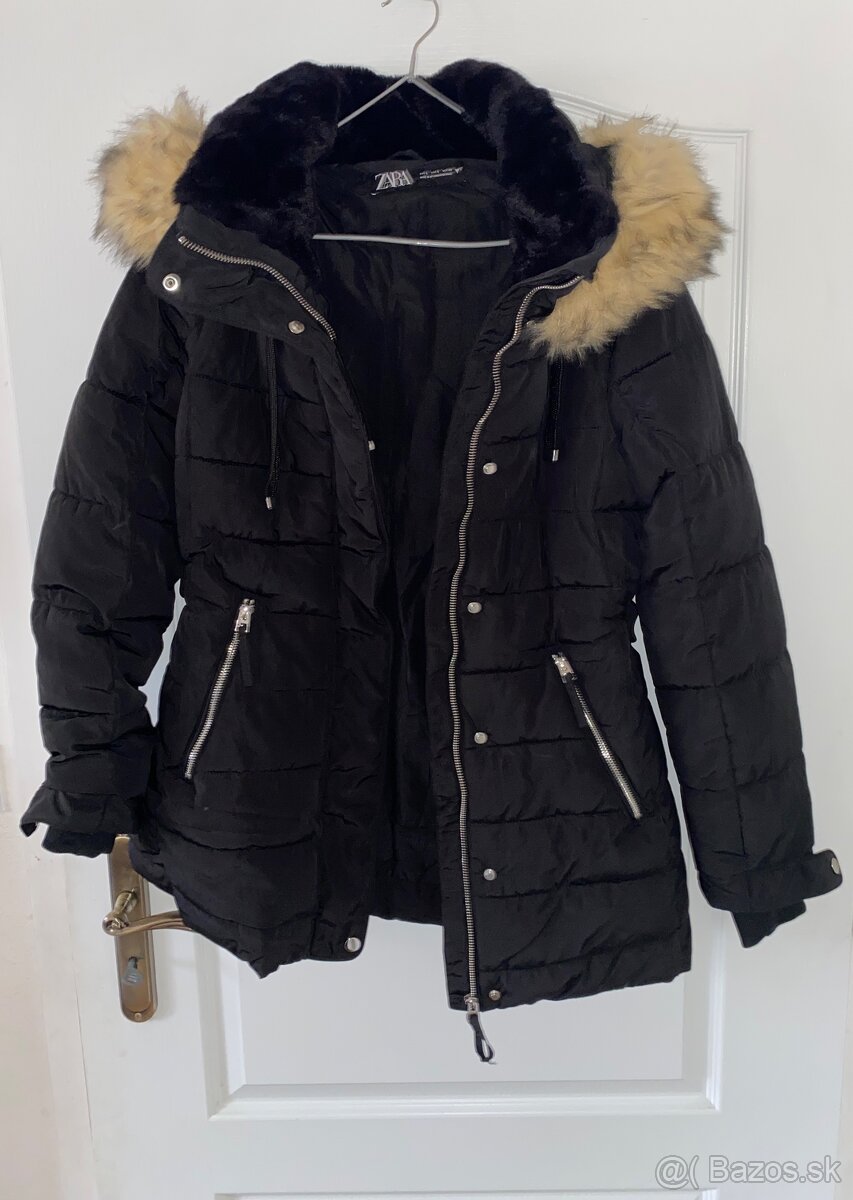 Zara damska zimna cierna bunda velkost S - 6