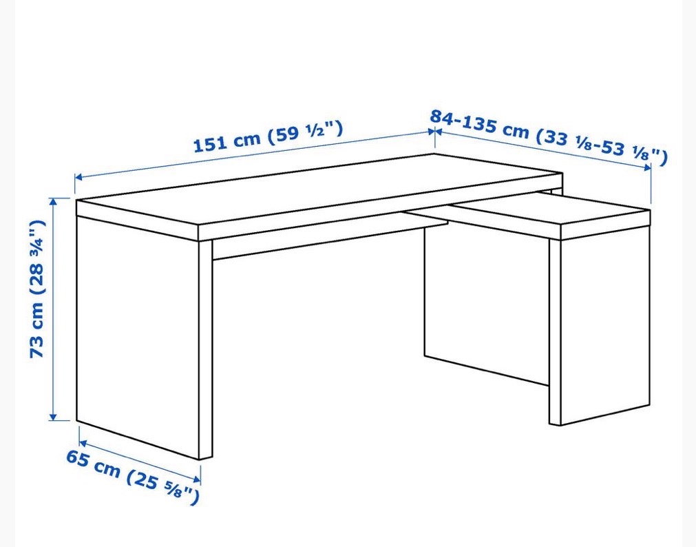 Pracovný stol IKEA Malm s vysuvom - 6