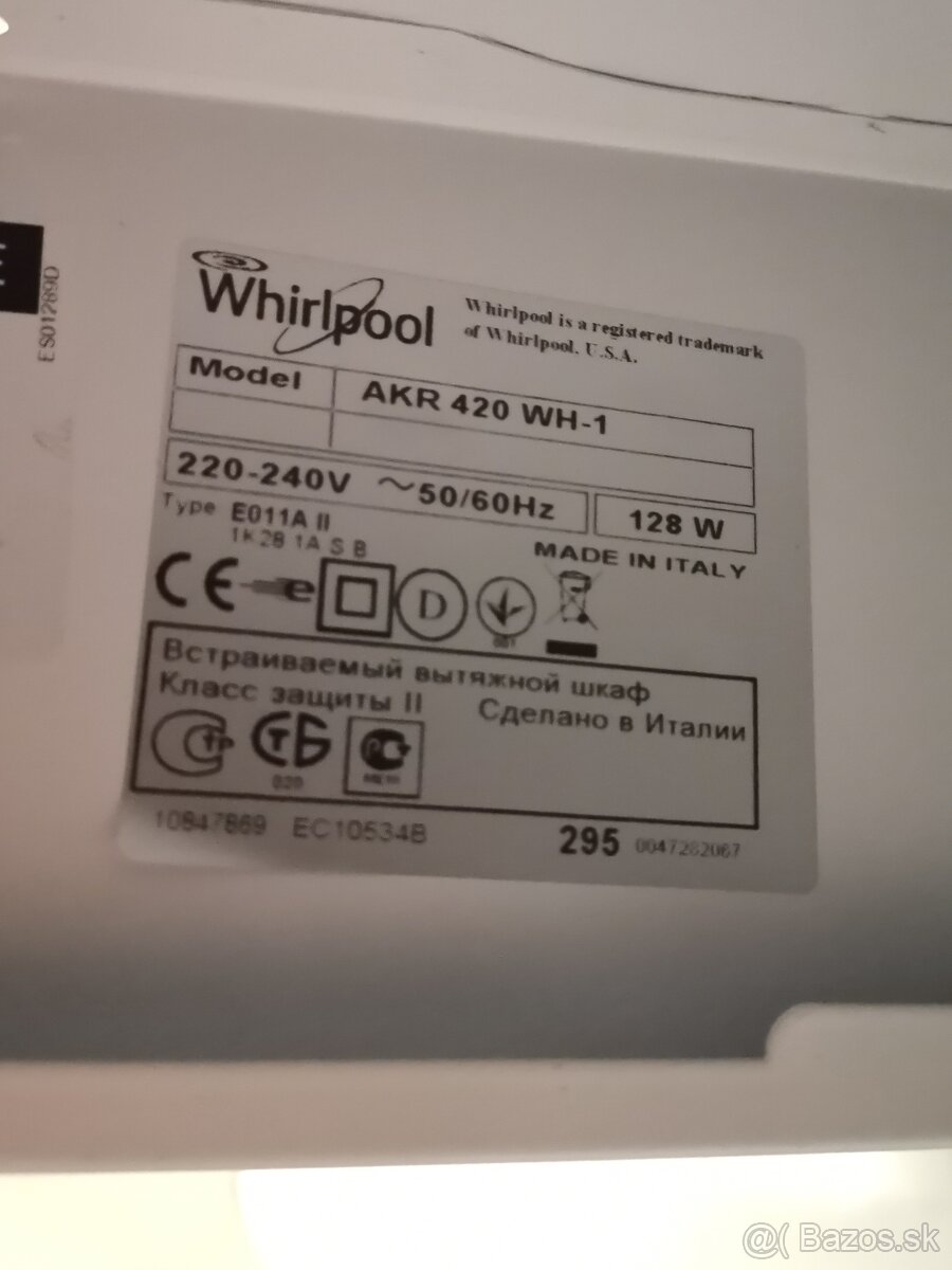 ODSÁVAČ PÁR WHIRLPOOL AKR 420 WH-1 - 6