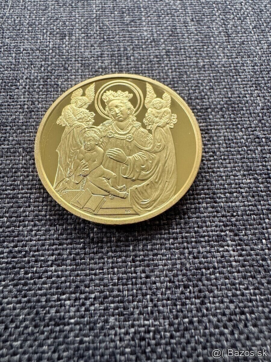 Medaila mosadzná pozlátená - Vianočná medaila v kapsli 19 g - 6