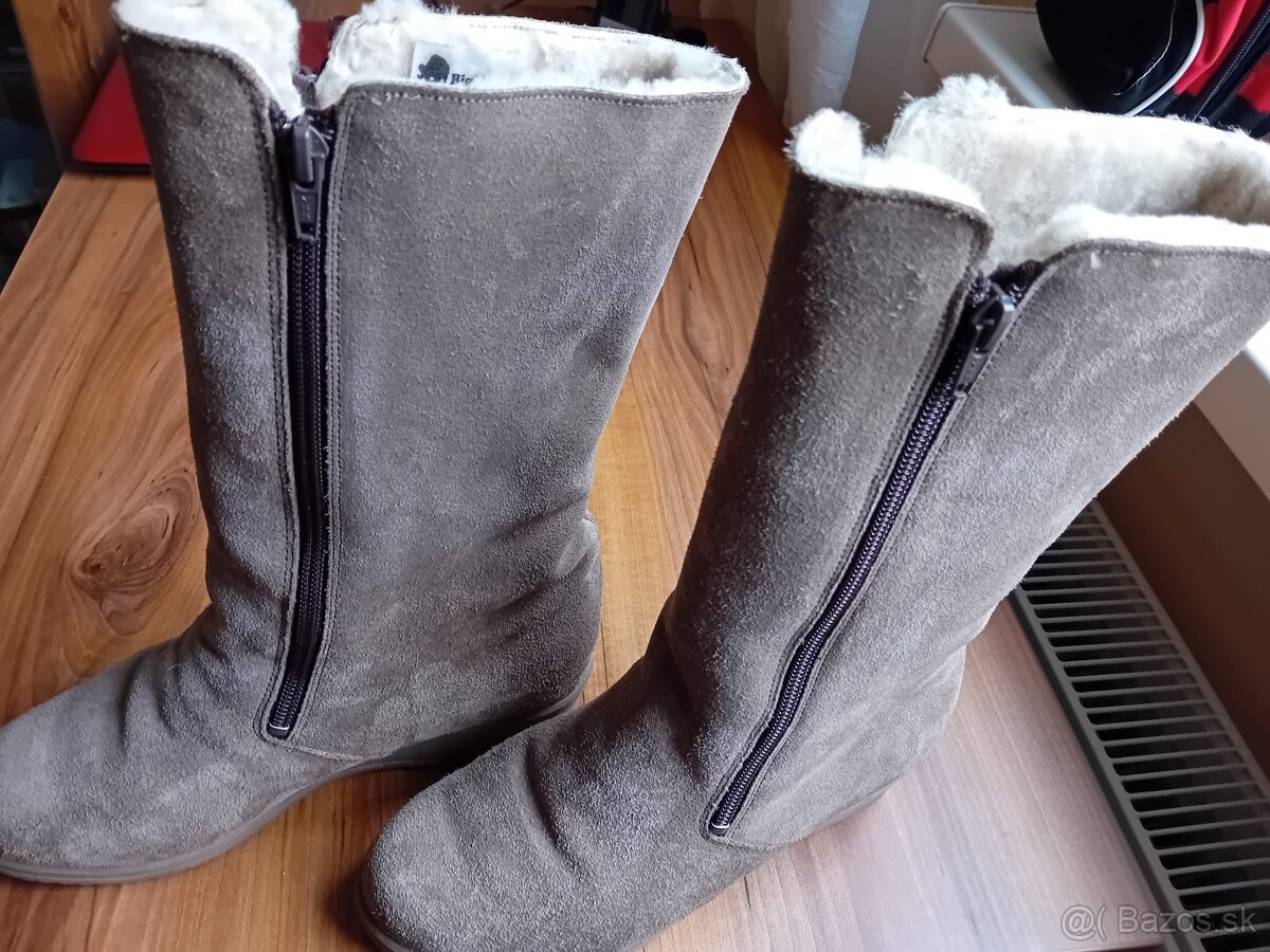 čižmy z brúsenej kože - 36 - 6