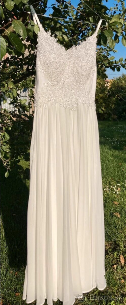 Biele spoločenské/ svadobné/ popolnočné šaty - 6