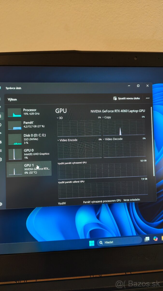 Predám/Vymením Notebook MSI Thin GF63, RTX 4060(8GB) - 6