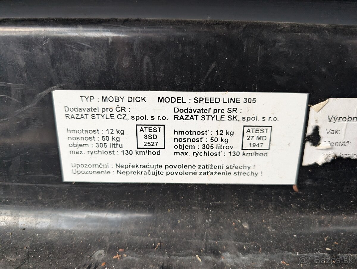 Strešný box Moby dick Speed line 305 - 6