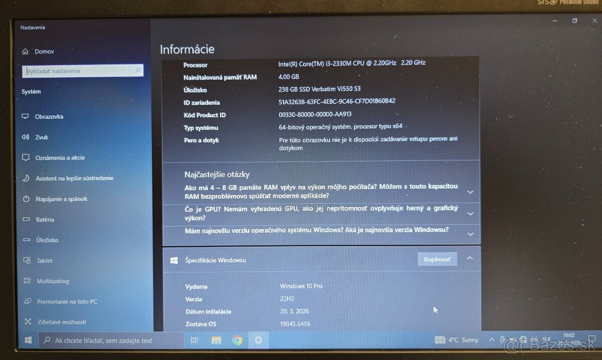 Predám nodebook HP Probook 4330s - 6