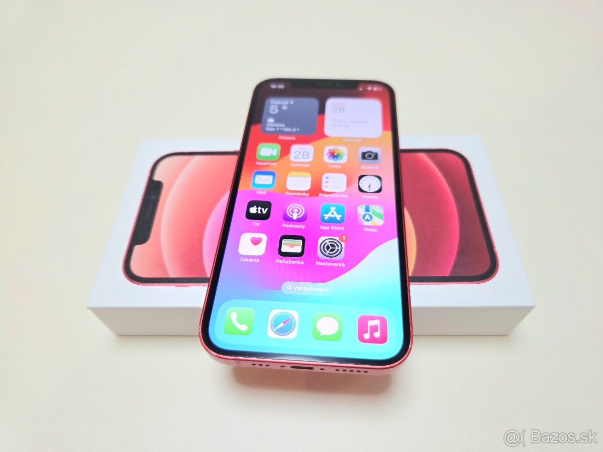 APPLE IPHONE 12 128GB RED,BATERKA 100% - 6