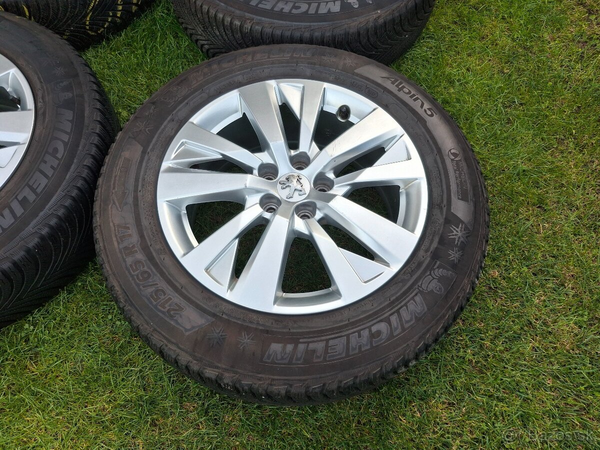 17" ALU 5x 108 orig peugeot,.. zimné 215/65 r17 michelin - 6