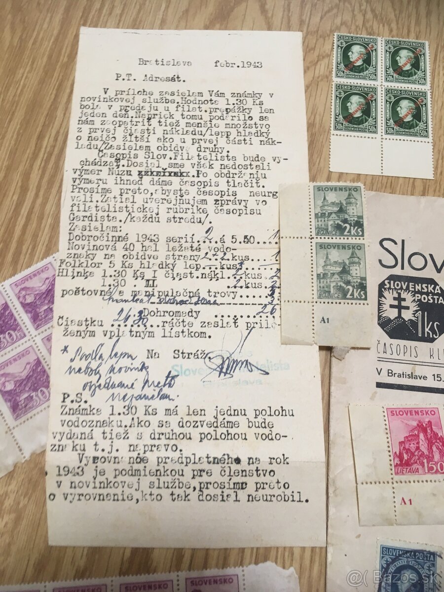 Slovenský štát známky, Slovenský filatelista - 6