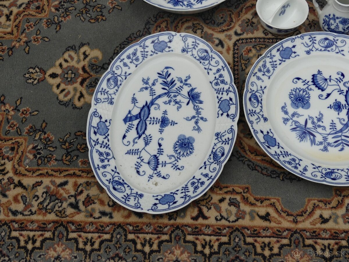 porcelánový jedálenský servis – modrý cibulák Česká rep. - 6