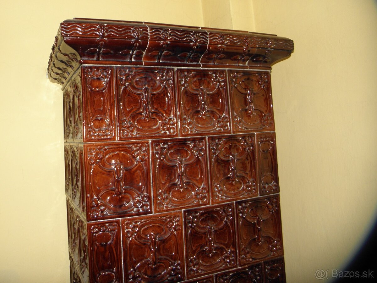 Starozitna kachlova pec, kachle secesia 1915 - 6