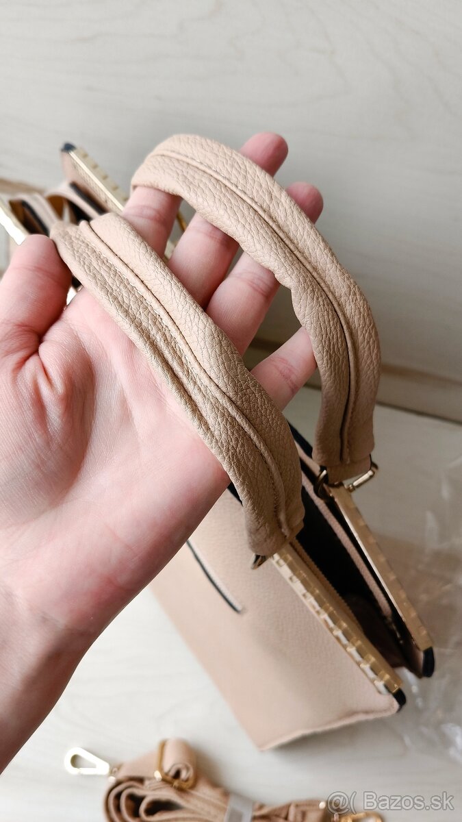 Kabelka béžová kožená nová - 6
