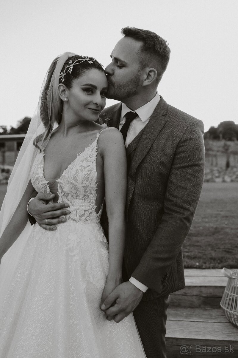 Predám nádherné svadobné šaty - 6