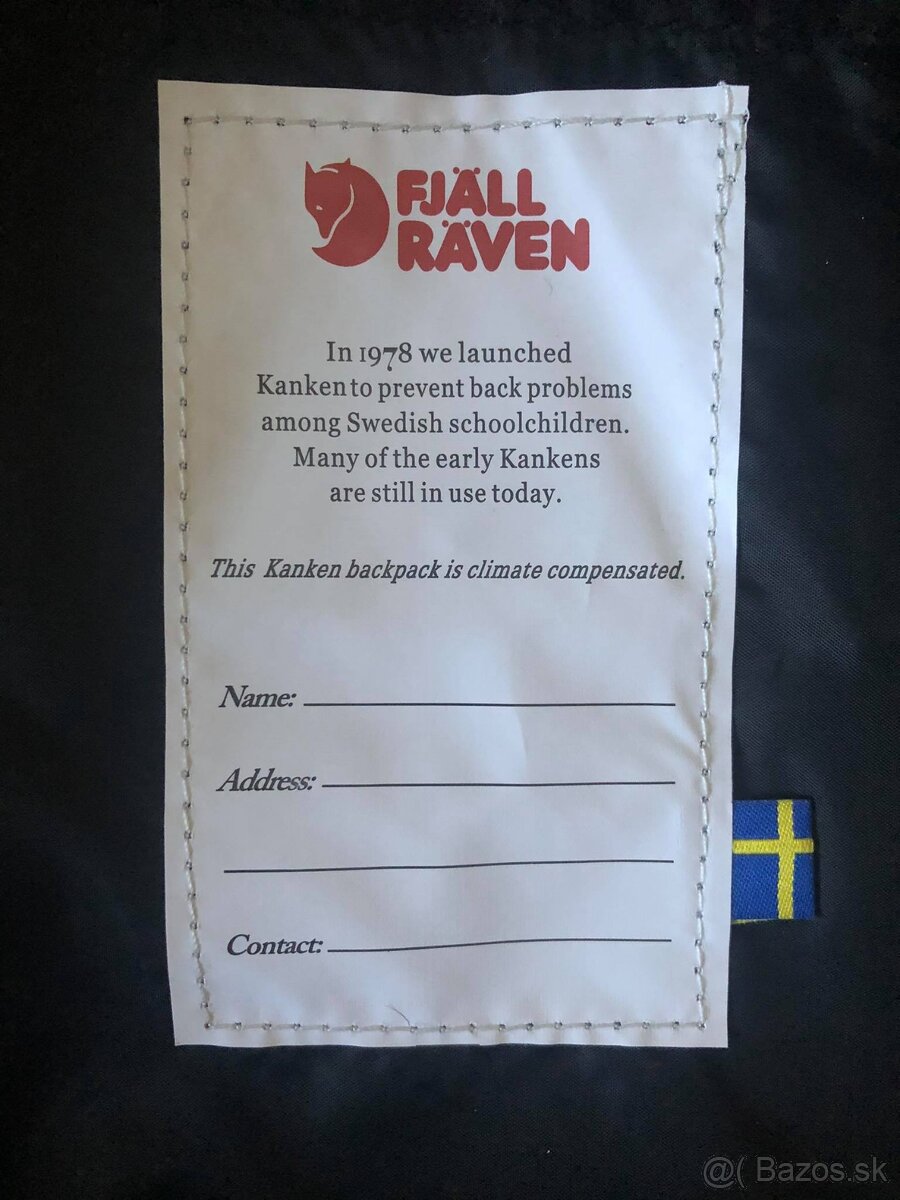 Batoh Fjällräven Kanken čierny s vínovými popruhmi - 6