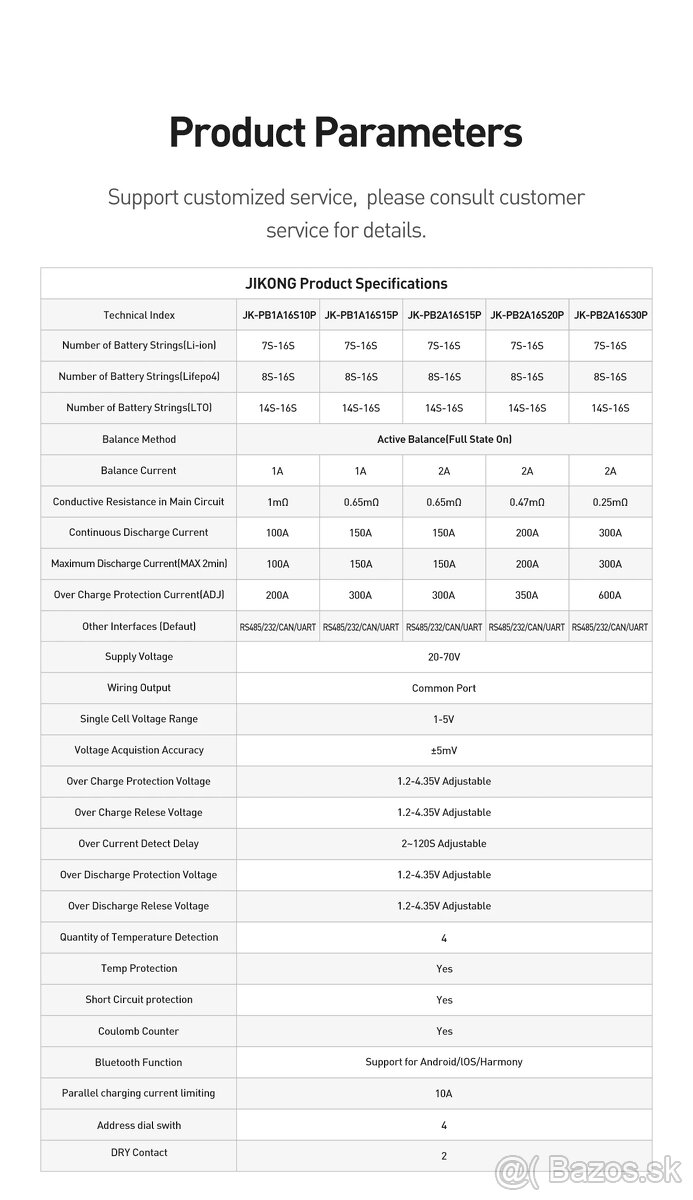 JK-PB2A16S20P BMS 200A + 2A BALACER 24V-48V V19 - 6