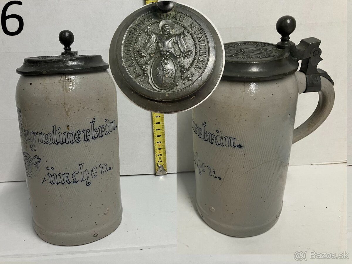 Staré pivové krígle slovenské české nemecké - 6