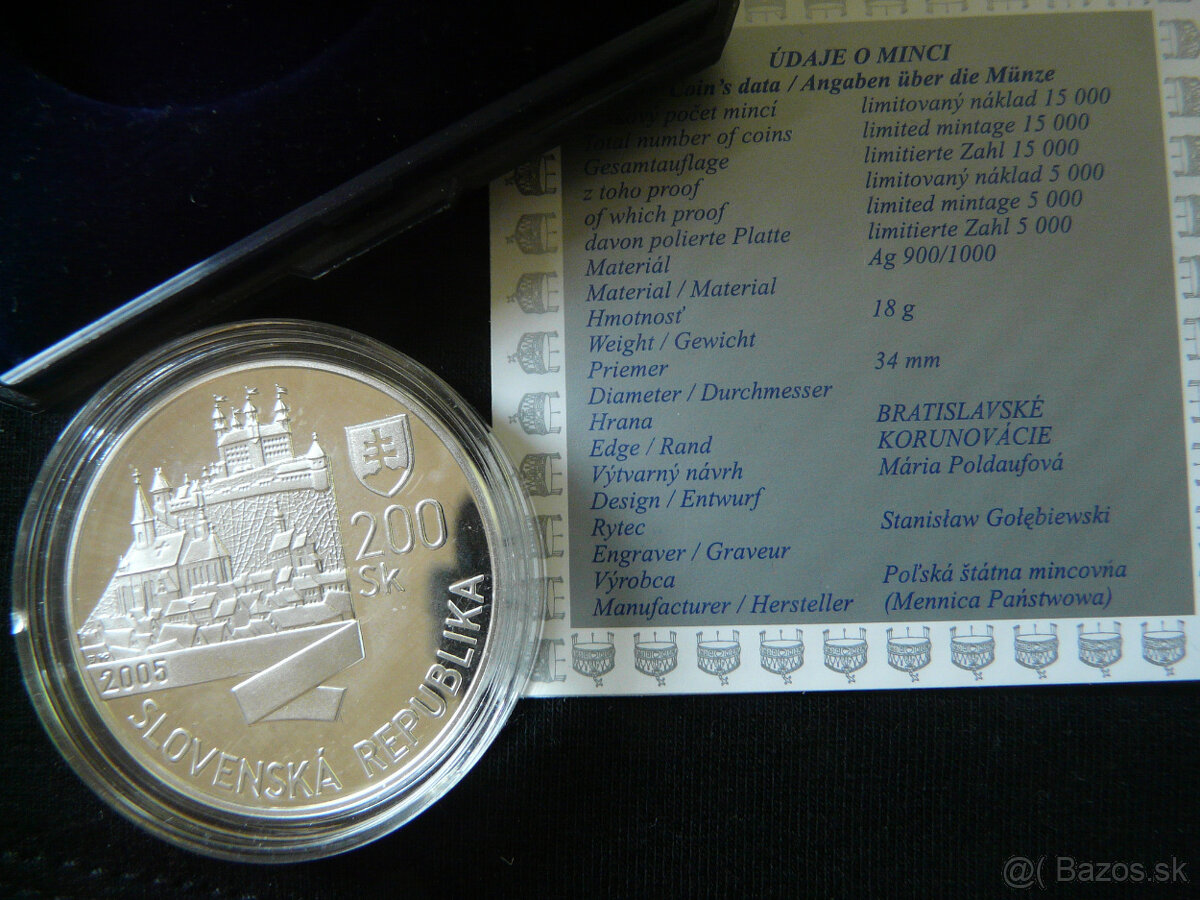 Slovenské strieborné 200 koruny proof, bk - 6