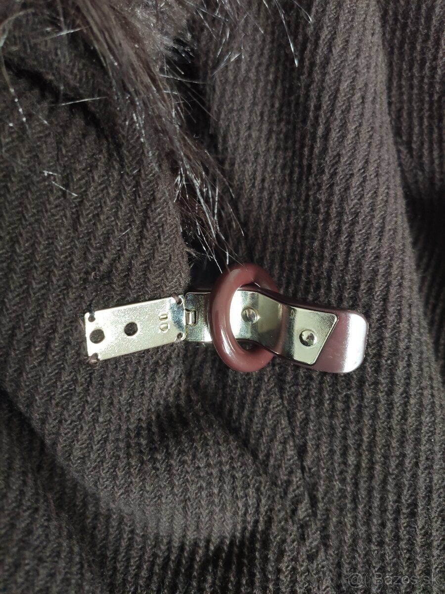 Hnedý vlnený kabát s límcom GIORDANI - veľ. 36 - 6