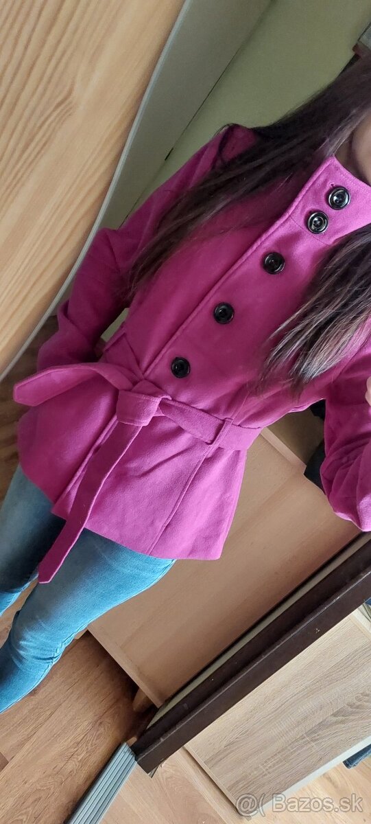 Dámsky ružový kabát F&F 40 - 6