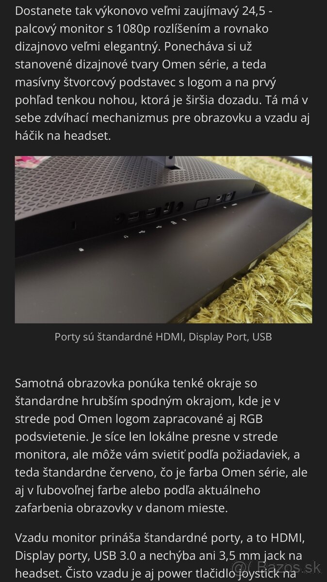 HP OMEN X 25 Gaming Display 240hz - nový - 6
