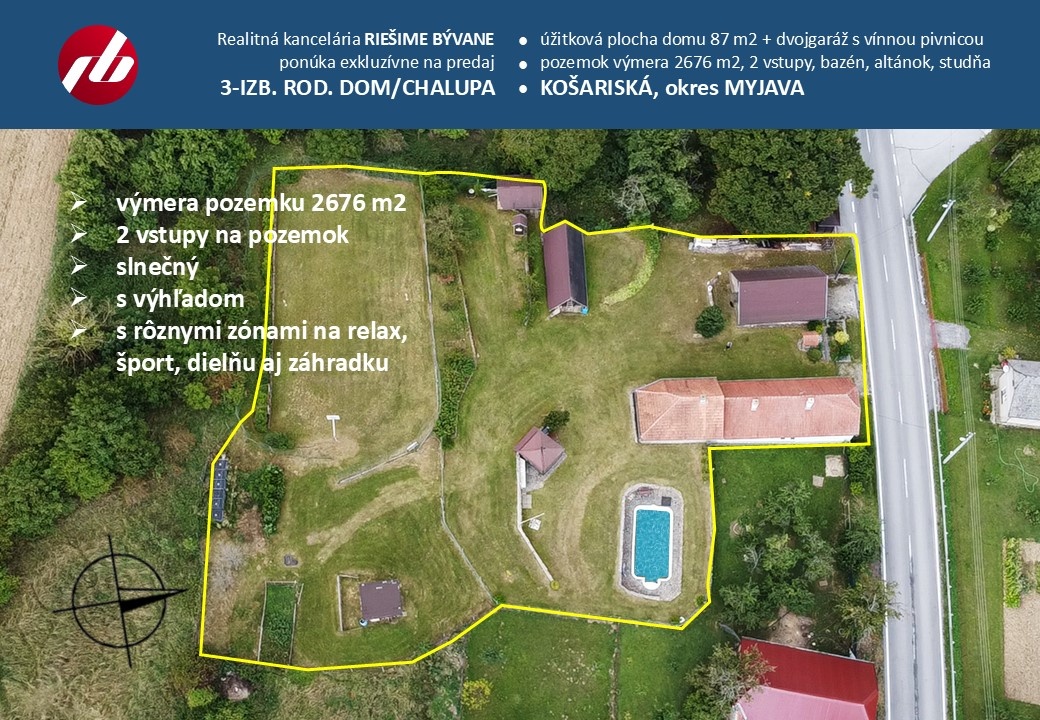 CHALUPA S VEĽKORYSÝM POZEMKOM – KOŠARISKÁ, okr. MY - View 6