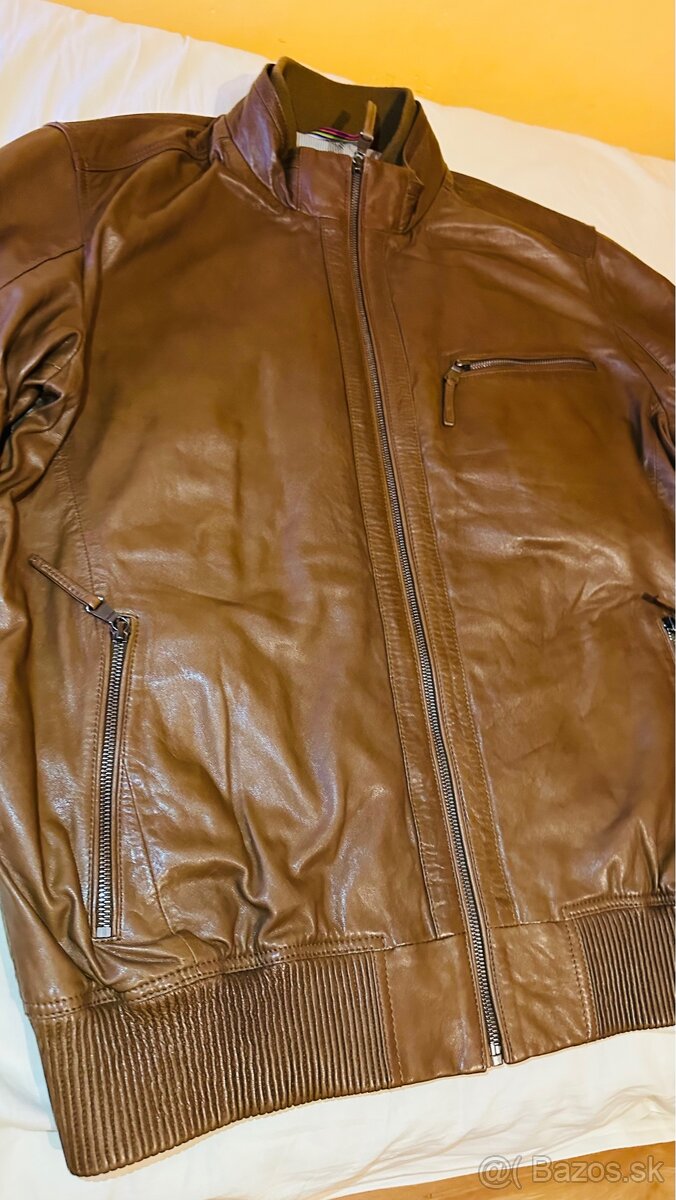 Pánska kožená bunda Boss Hugo Boss 58 - 6