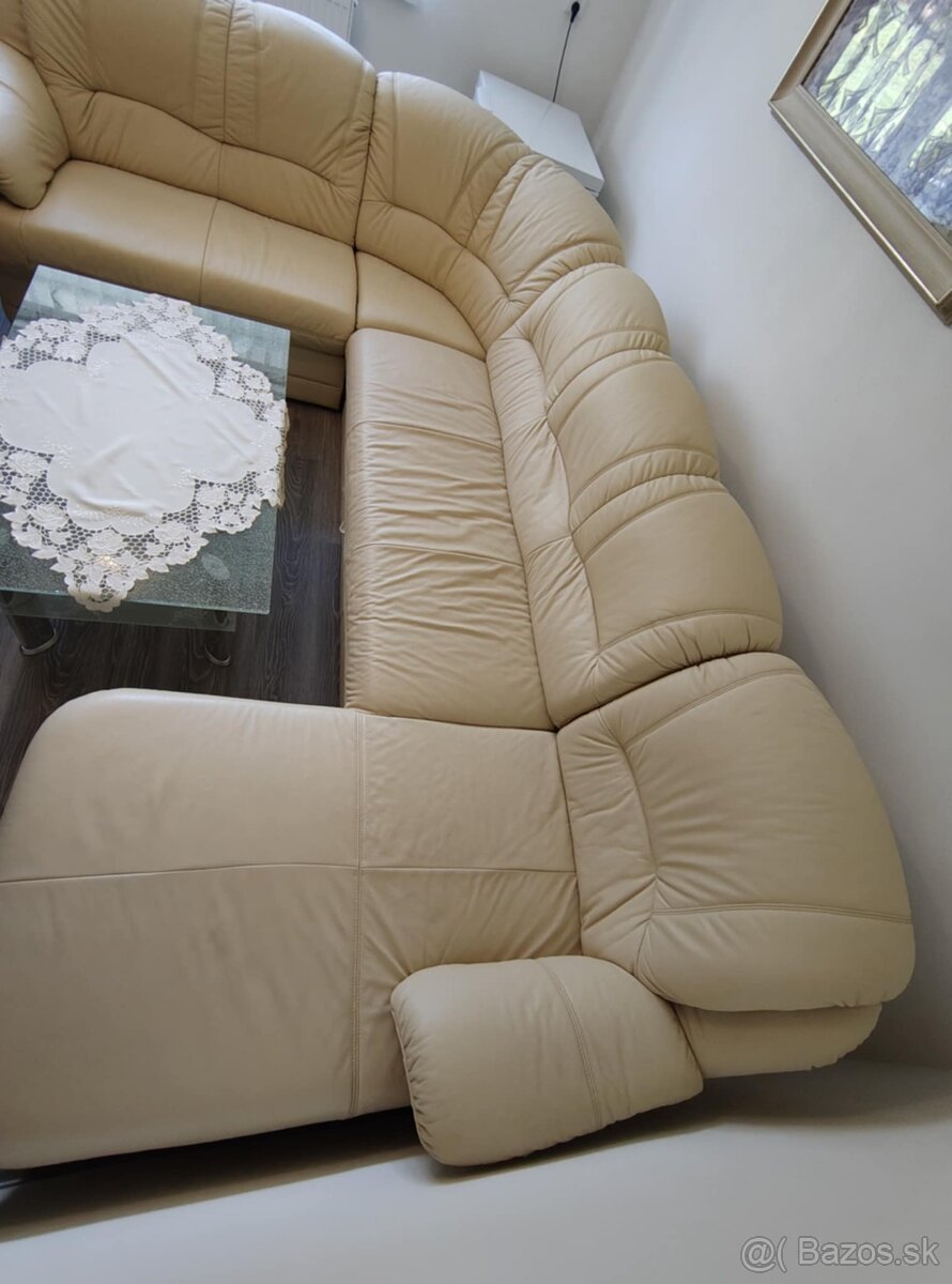 Kozena sedacka v tvare U (sedacia suprava, kozeny gauc) - 6